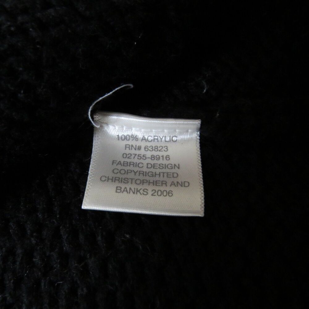 Christopher & Banks Women's Hand Crochet Sweater Vest Black/Red L EUC - Picture 8 of 8